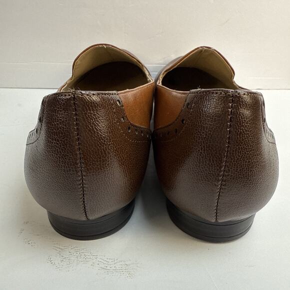 Naturalizer Landry Comfort Brown 2Tone Wingtip Stud Loafer Women’s 10 New - Picture 6 of 8